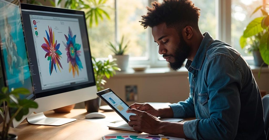 Graphic Designer Working